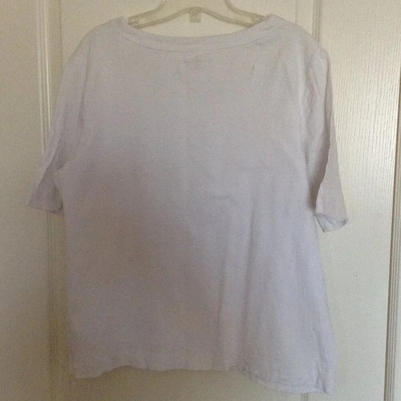 Croft & Barrow Women's Size XXL Top  Short Sleeve White Cotton T-Shirt - Picture 3 of 5